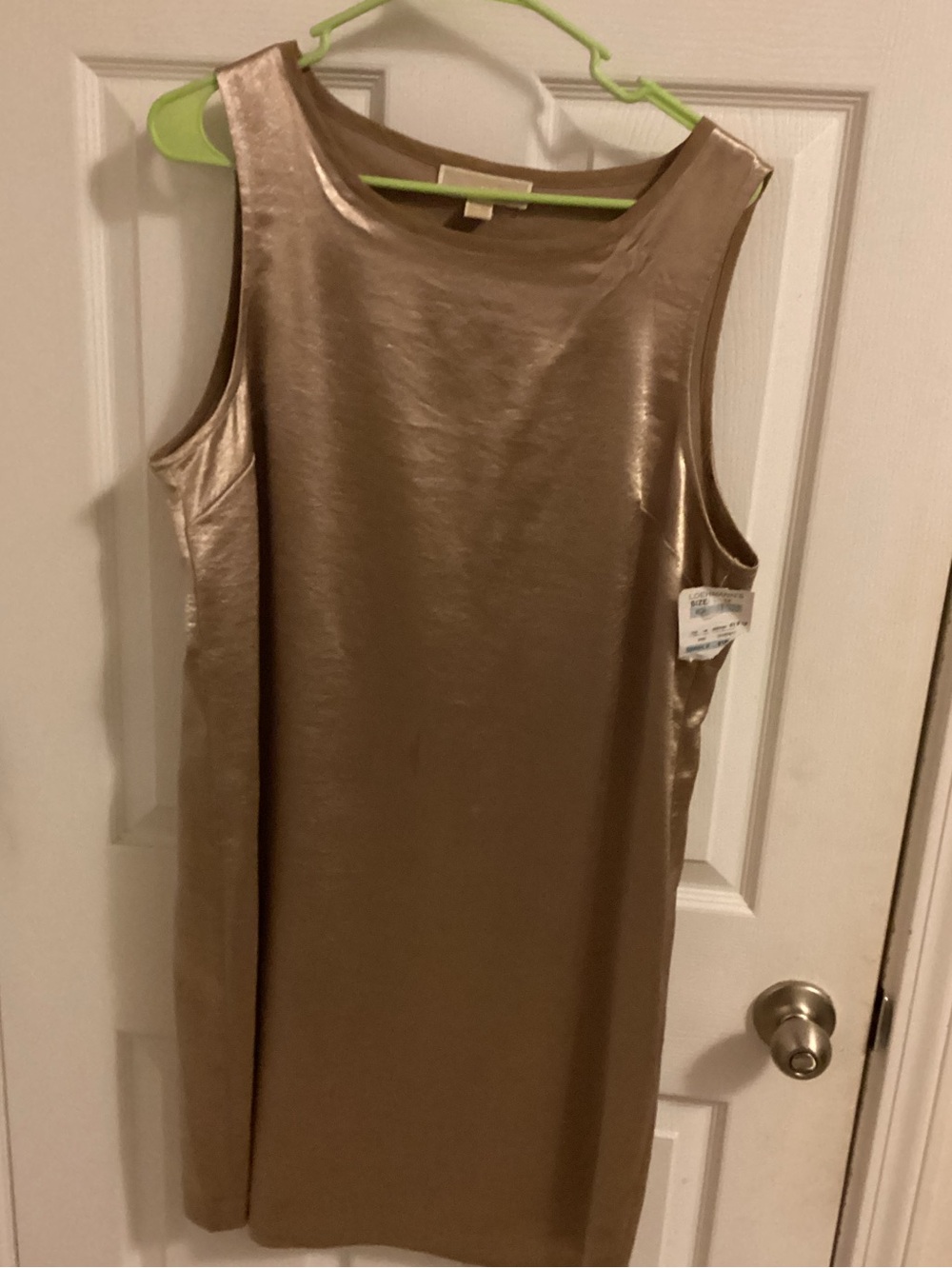 Michael Kors - Sleeveless Metallic Gold Shift Dress